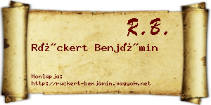 Rückert Benjámin névjegykártya